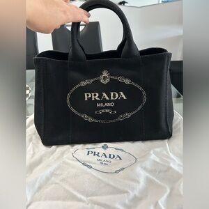 Prada Black Canvas Tote